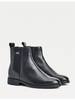 Bottines en cuir noir Tommy...