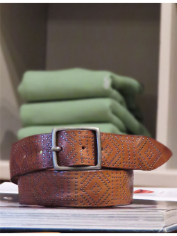 Ceinture cuir cloutée Post...