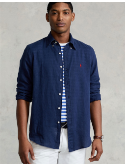 Chemise en lin slim Polo...