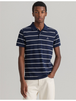 Polo manches courtes rayé Gant