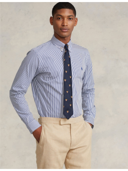 Chemise rayée en popeline...