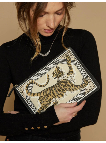 Pochette en tissu tigre Mantra Inouï