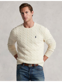 Pull torsadé col rond laine...