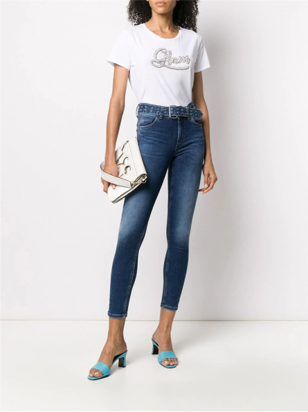 Jupe En Jean Taille Haute LIU JO Vintage - Taille 25 - Bleu - Made In France - Occasion