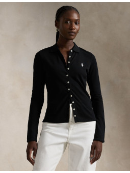 Polo boutonné à manches...