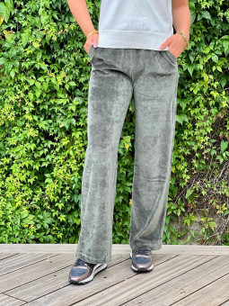 Pantalon large velours...