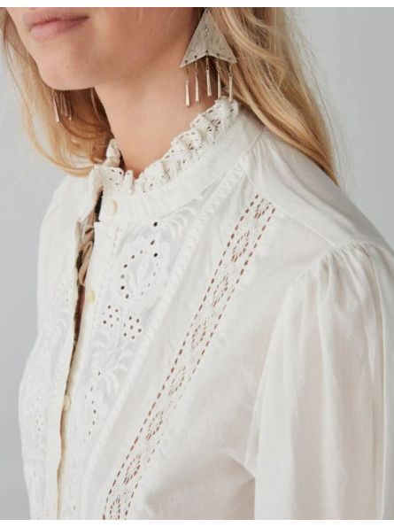 Blouse Janina à Enfiler Noir Et Blanc Cassé Taille 46 - Occasion Très Bon état