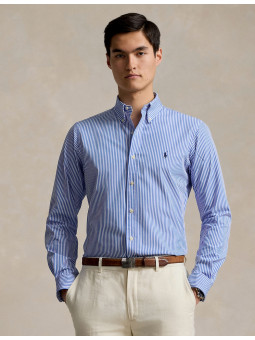 Chemise rayée en popeline...