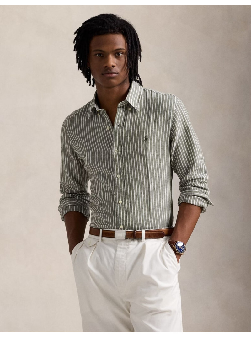 Chemise En Jacquard Motif Animaux - Linea By Louis Dell'Olio - Taille M - Verte - Poche Avant - Manches Longues