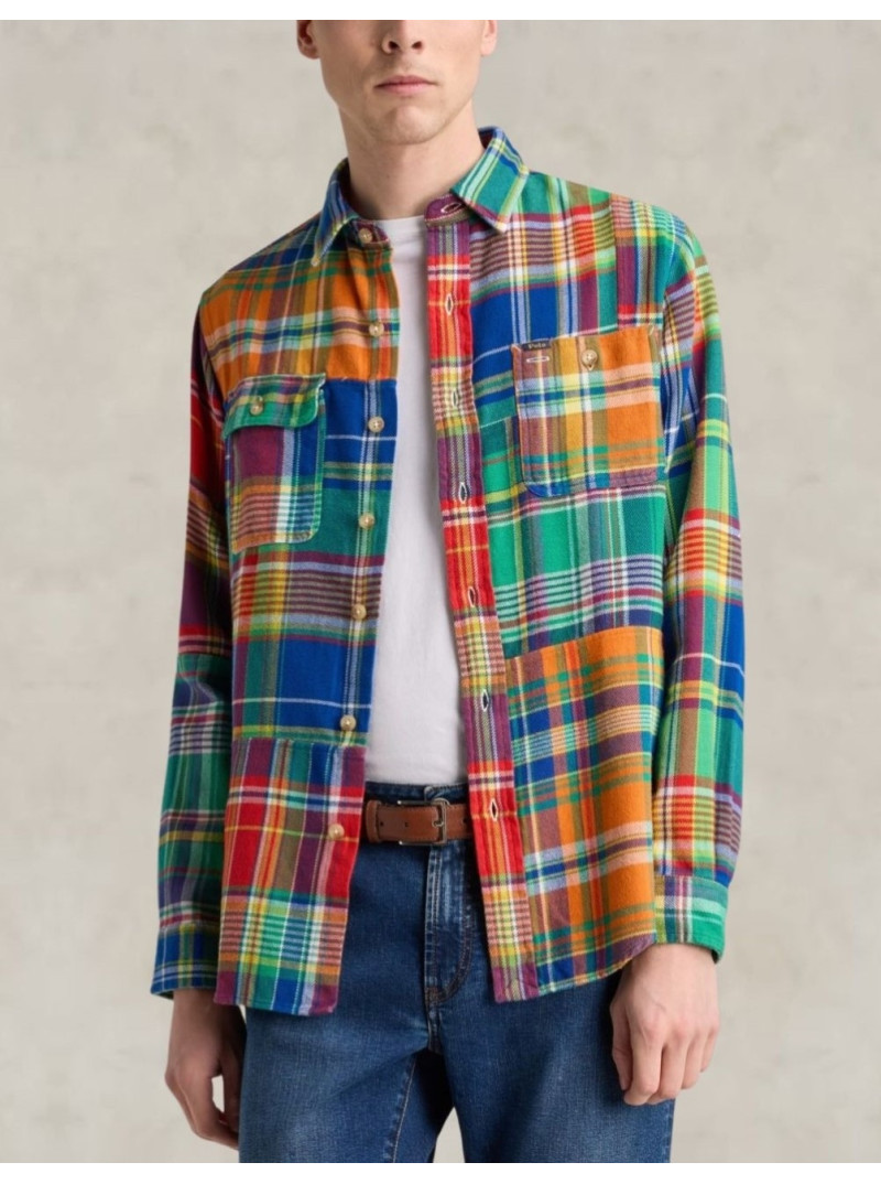 Chemise Homme Lucky Brand Multicolore à Carreaux - Taille L, Manches Longues - Occasion Très Bon état