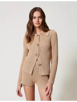 Veste en maille côtelée...