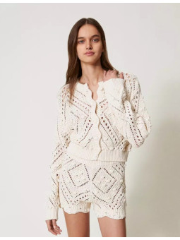 Cardigan en maille ajourée...