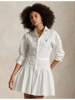 Robe-chemise en popeline de...