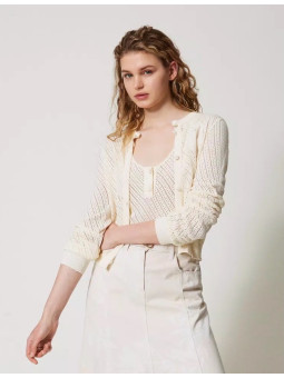 Cardigan en maille ajourée...
