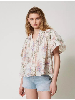 Blouse imprimé floral et...