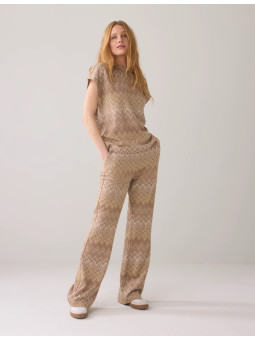 Pantalon flare à chevrons...