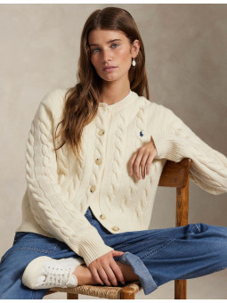 Cardigan torsadé laine et...