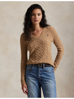 Pull  V torsadé laine Polo...