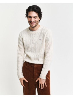 lambswool cable c-neck