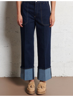 jean à poches taille haute