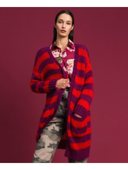 Maxi cardigan rayé Twinset