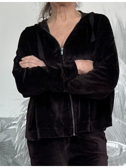 Sweat Capuche velours éponge