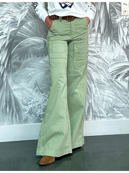 Pantalon palazzo à poches...