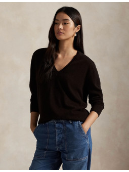 relaxed fit cashmere v-neck...