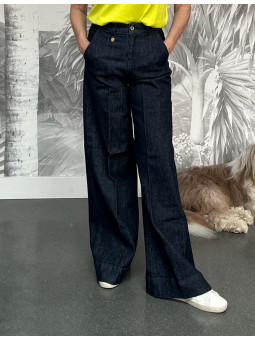 Pantalon palazzo denim brut...