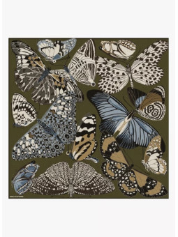 carré laine 130x130 papillons