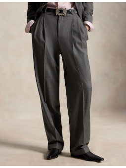 Pantalon à pinces toile de...