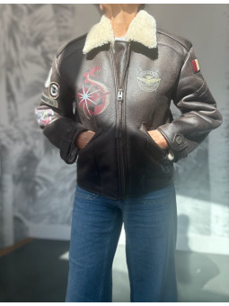 Blouson aviateur Ecocuir...