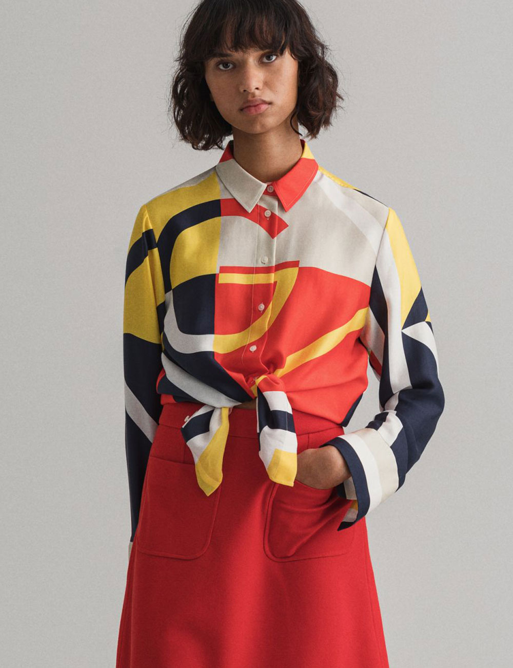 Chemise imprimée Gant femme en tencel