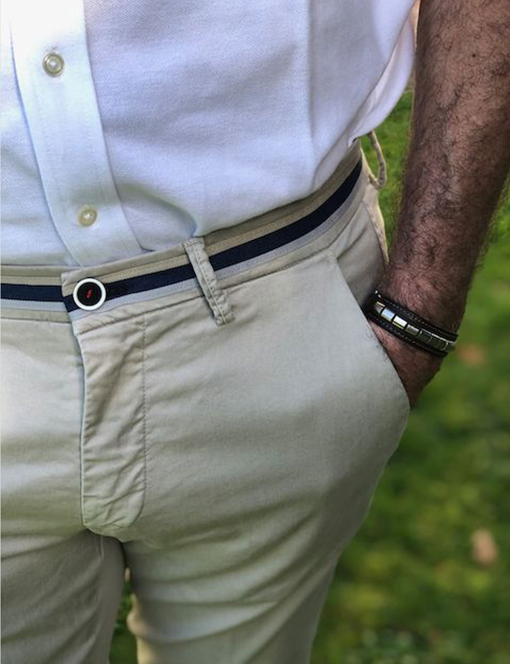Pantalon chino Mason's pour homme, ceinture