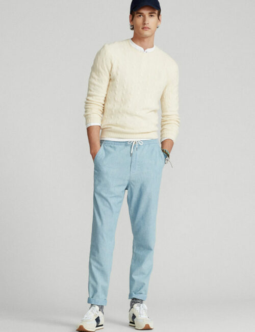 Pantalon Prepster taille élastique homme chambray polo ralph lauren