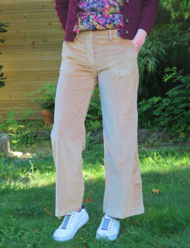 Pantalon Velours Côtelé Talbots Femme – Taille 10P, Couleur Bordeaux, Coupe Droite