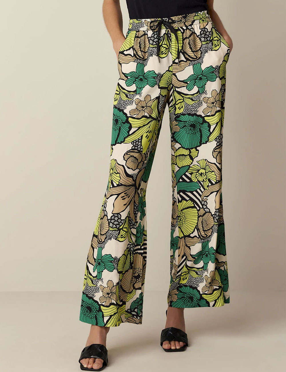 Pantalon large fleuri Summum Orson Bay et Kaki Crazy