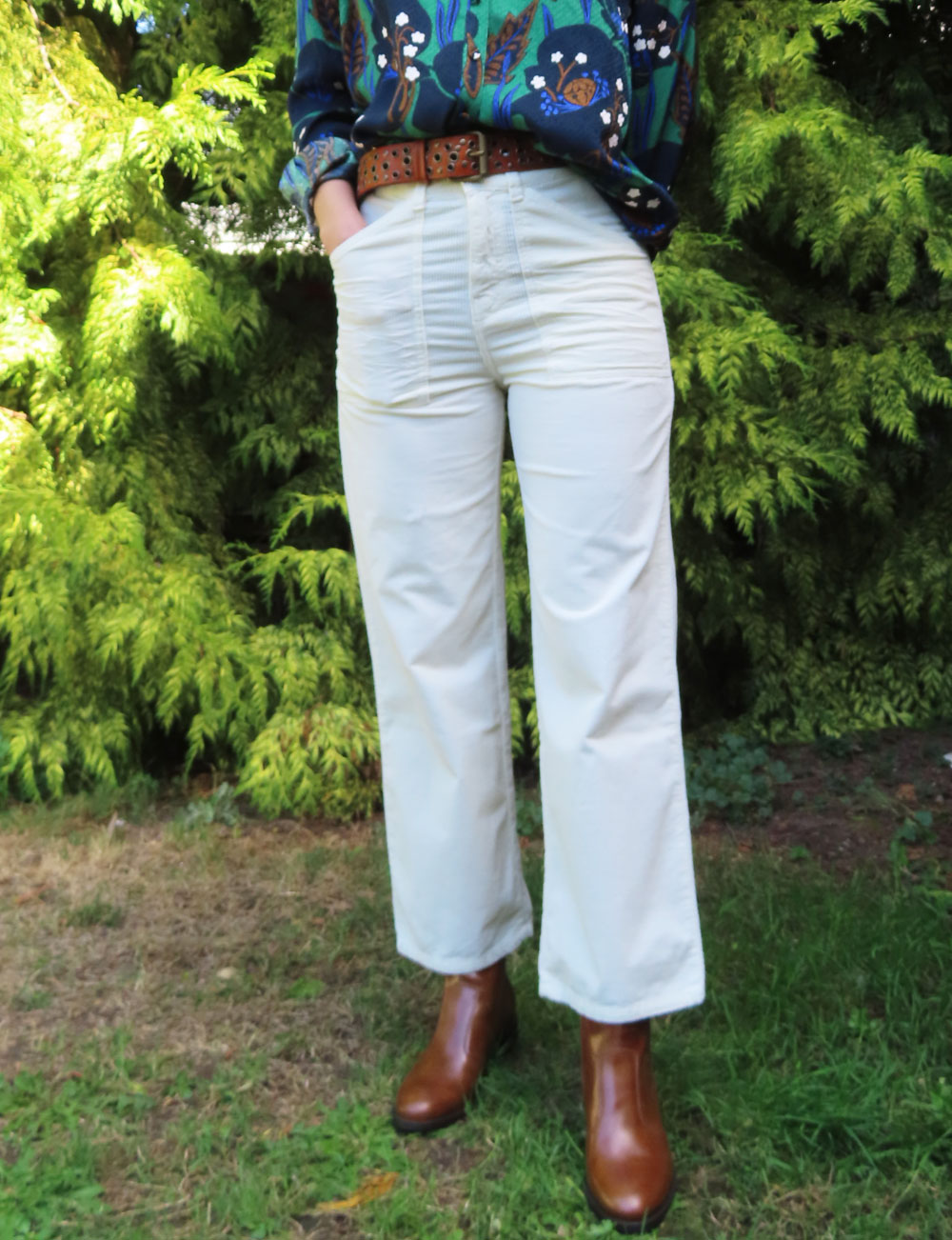 Pantalon cropped en velours poches worker Red Legend Orson Bay Kaki Crazy Carnac