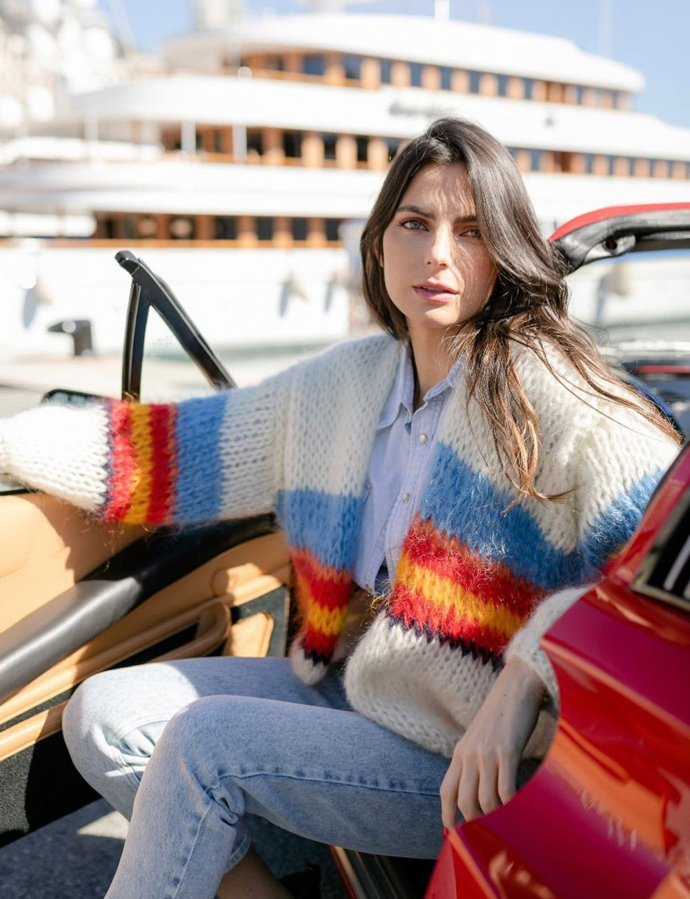 Cardigan en mohair à rayures Les Tricots d'O